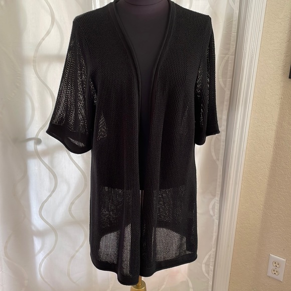 Avenue Open Front Short Sleeve Knit Sweater, Size 18/20 - Picture 1 of 6